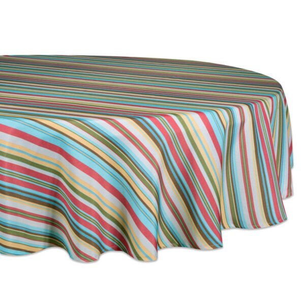 Vibrantly Colored Summer Striped Pattern Outdoor Round Tablecloth 60