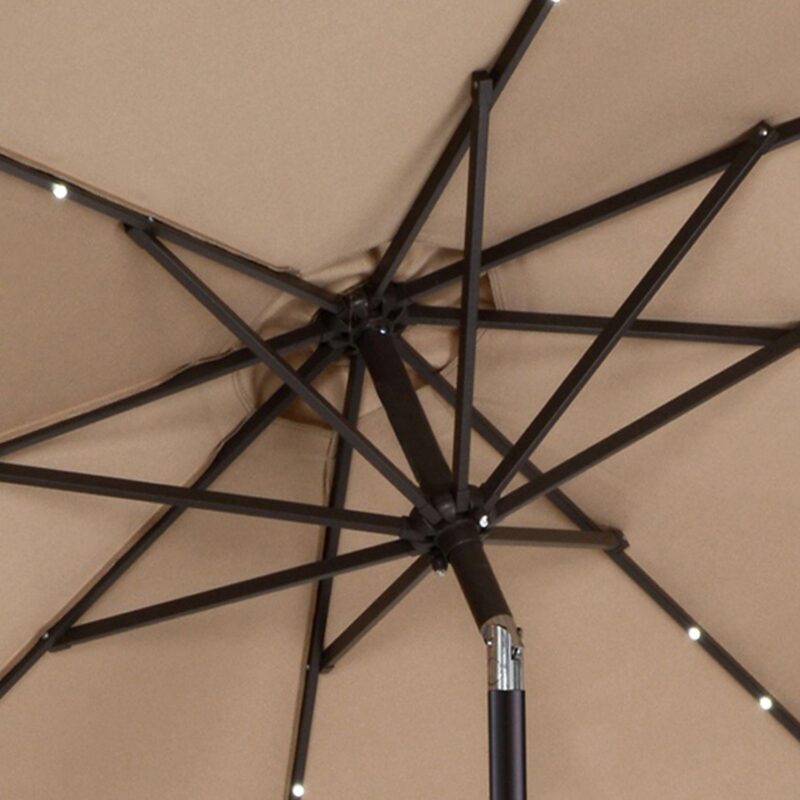 Villacera 9-ft Auto Tilt Outdoor Patio Umbrella with 32-LED Solar Lights - Image 13