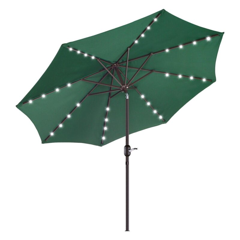 Villacera 9-ft Auto Tilt Outdoor Patio Umbrella with 32-LED Solar Lights - Image 19