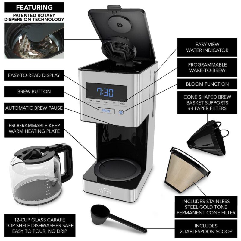 Vinci RDT Elite Spinning Spray Head Coffee Maker - Image 11