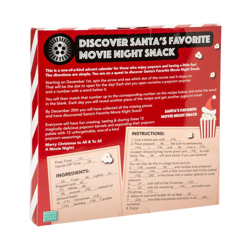 Wabash Valley Farms Santas Secret Popcorn Advent Calendar Whirley-Pop Popcorn Set - Image 5