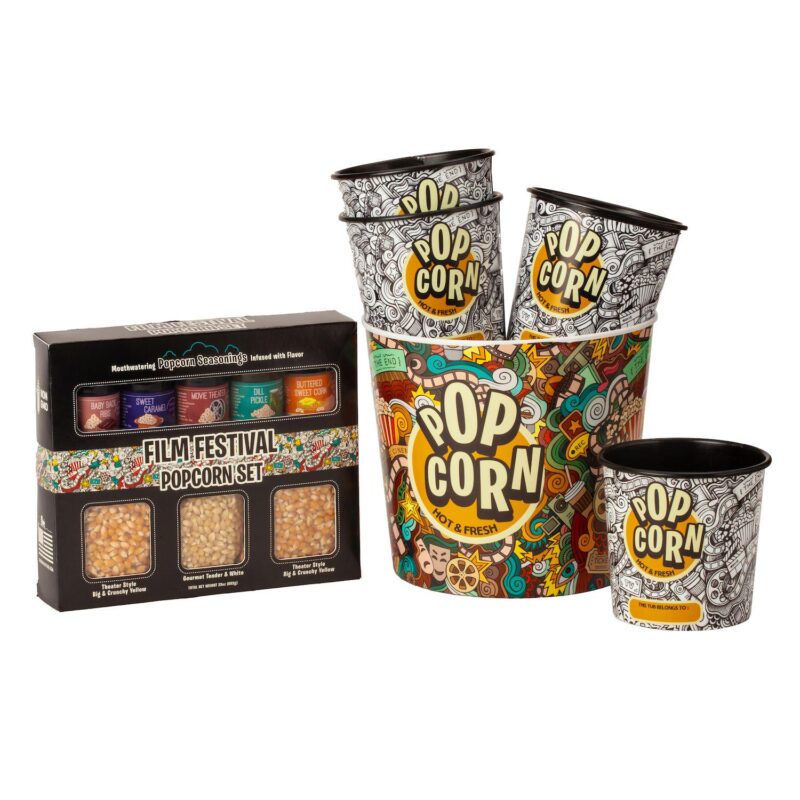 Wabash Valley Farms Stainless Steel Whirley-Pop Popcorn Popper Film Festival Gift Set - Image 2