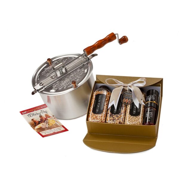 Wabash Valley Farms Whirley-Pop Popcorn Popper and Premium Popcorn Set