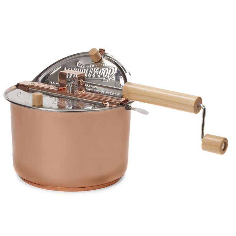 Wabash Valley Farms Copper-Plated Stainless Steel Whirley-Pop Popcorn Popper and Cello Popcorn Gift Set - Image 3