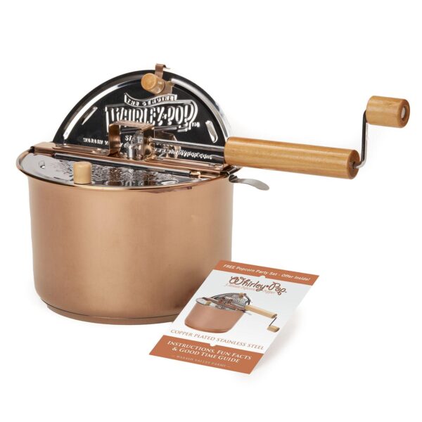 Wabash Valley Farms Copper-Plated Stainless Steel Whirley-Pop Popcorn Popper