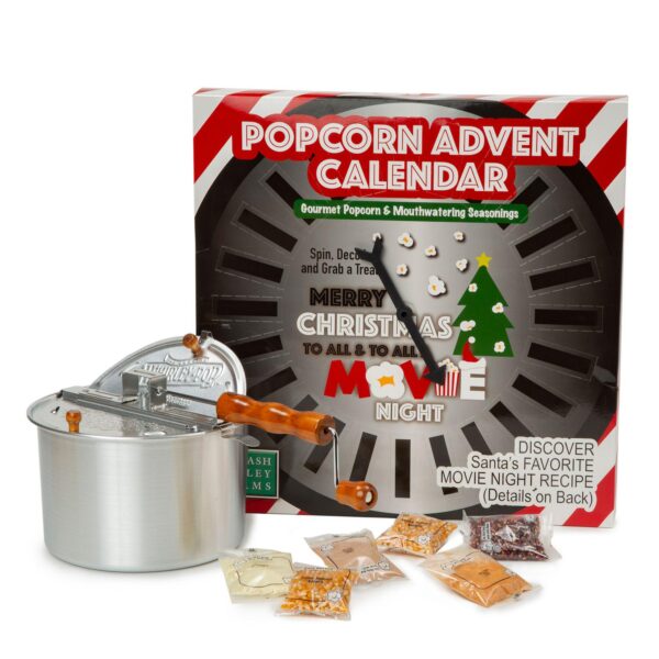 Wabash Valley Farms Santas Secret Popcorn Advent Calendar Whirley-Pop Popcorn Set