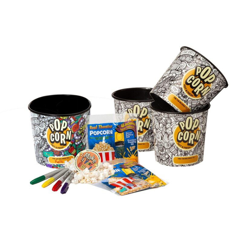 Wabash Valley Farms Popcorn Party Set with Metal Gears Red Whirley Pop Popper - Image 5