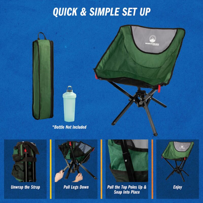 Wakeman Outdoors Lightweight Foldable and Portable Camping Chair - Image 8