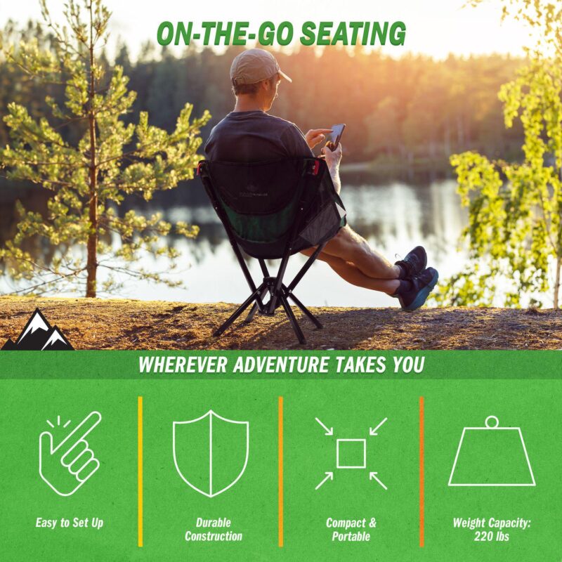 Wakeman Outdoors Lightweight Foldable and Portable Camping Chair - Image 9