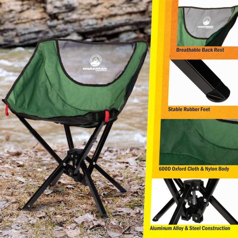 Wakeman Outdoors Lightweight Foldable and Portable Camping Chair - Image 6