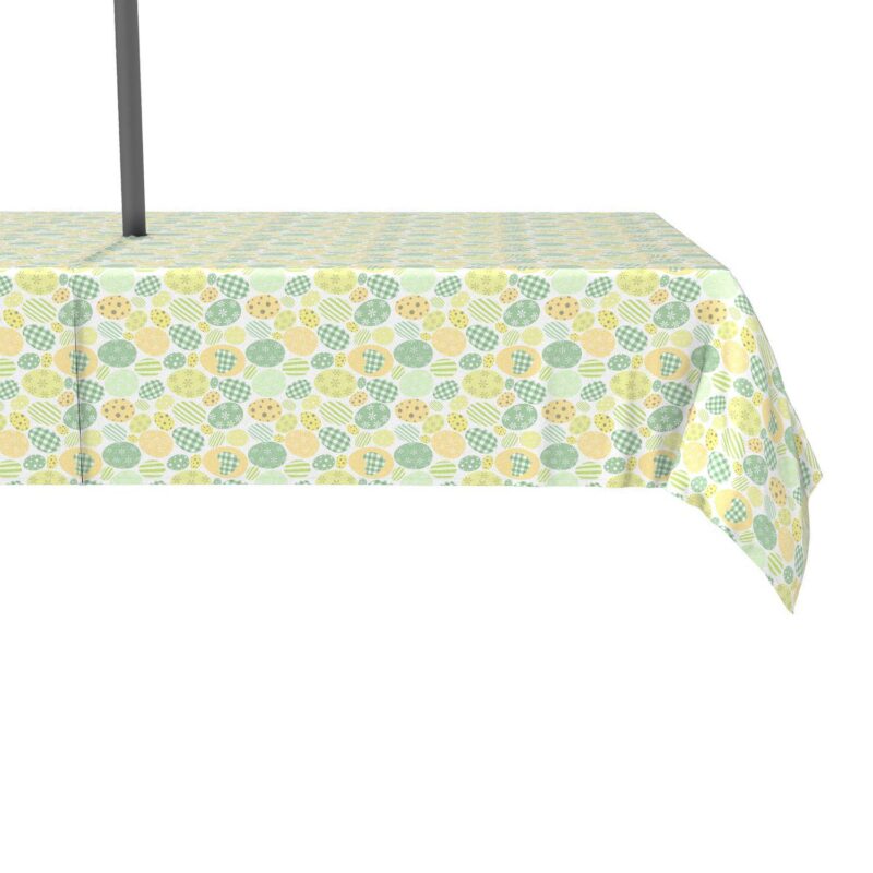 Water Repellent, Outdoor, 100% Polyester, 60x120 , Green and Yellow Pastel Easter Eggs
