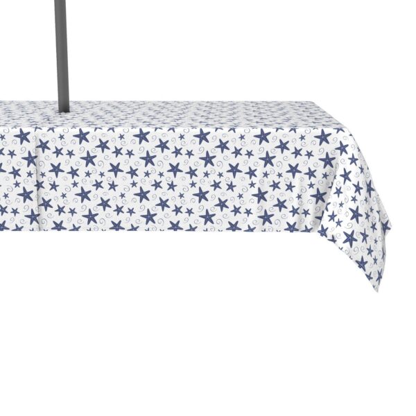 Water Repellent, Outdoor, 100% Polyester, 60x104 , Navy Starfish and Swirls