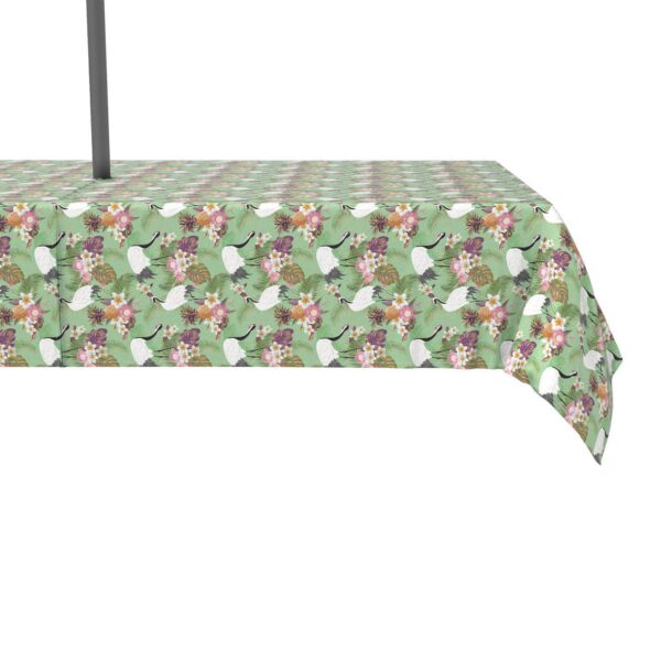 Water Repellent, Outdoor, 100% Polyester, 60x84 , Japanese Crane and Flowers