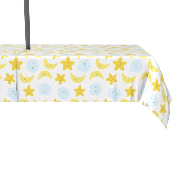 Water Repellent, Outdoor, 100% Polyester, 60x120 , Sleepy Time Clouds, Stars and Moons