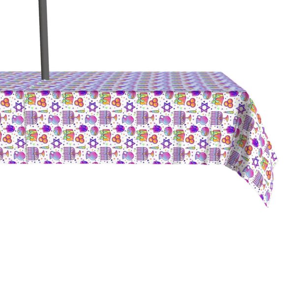 Water Repellent, Outdoor, 100% Polyester, 60x120 , Purple Tint Hanukkah