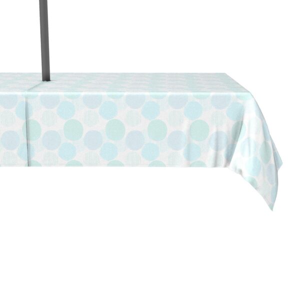 Water Repellent, Outdoor, 100% Polyester, 60x104 , Blue Polka Dot Scribble