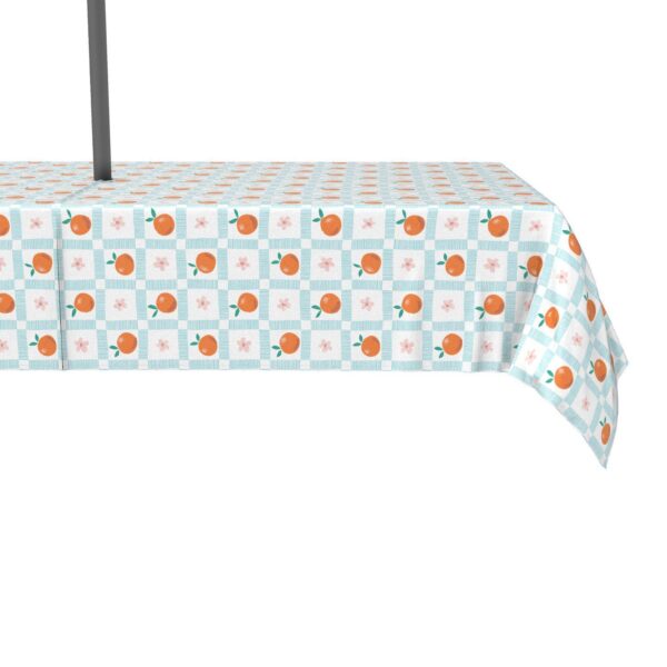 Water Repellent, Outdoor, 100% Polyester, 60x104 , Summer Orange and Floral Check