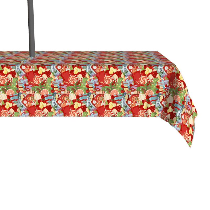 Water Repellent, Outdoor, 100% Polyester, 60x104 , Merry Christmas Wonderland