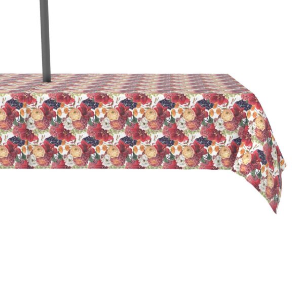 Water Repellent, Outdoor, 100% Polyester, 60x104 , Watercolor Floral and Grapes