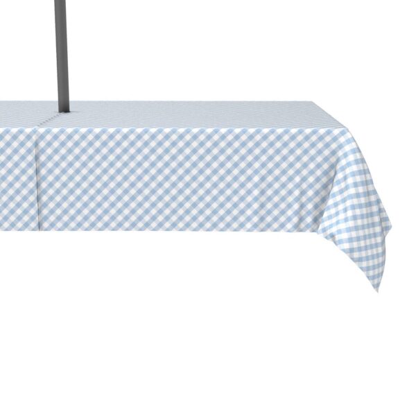 Water Repellent, Outdoor, 100% Polyester, 60x120 , Pastel Blue Cross Weave Gingham