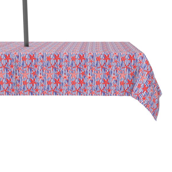 Water Repellent, Outdoor, 100% Polyester, 60x104 , Nautical Starfish Stripe