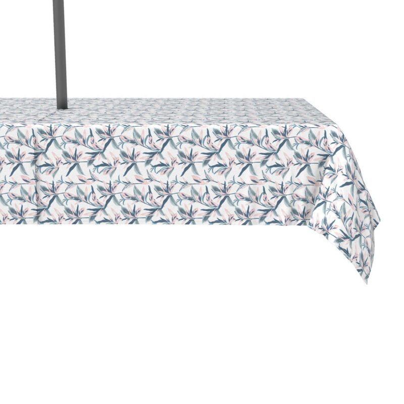 Water Repellent, Outdoor, 100% Polyester, 60x120 , Pastel Tropical Leaves
