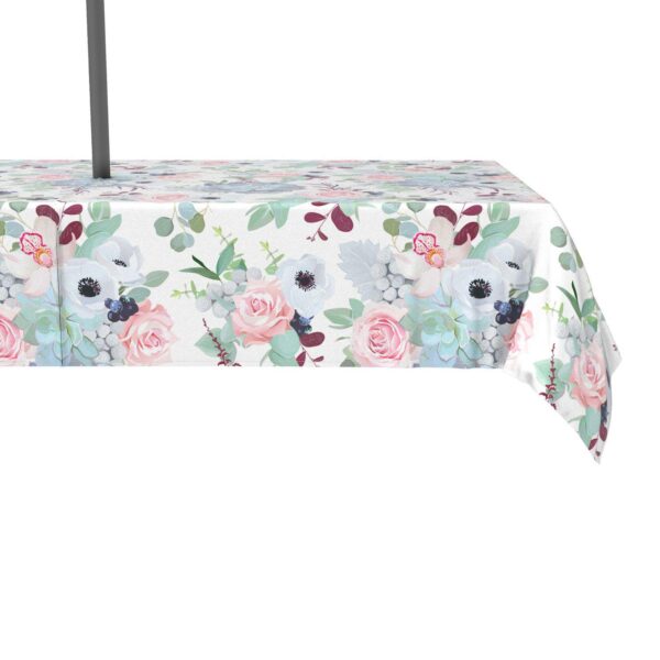 Water Repellent, Outdoor, 100% Polyester, 60x104 , Pink Roses and Succulents