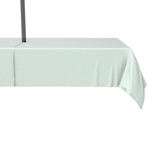 Water Repellent, Outdoor, 100% Polyester, 60x104 , Pinstripes, Celadon and White