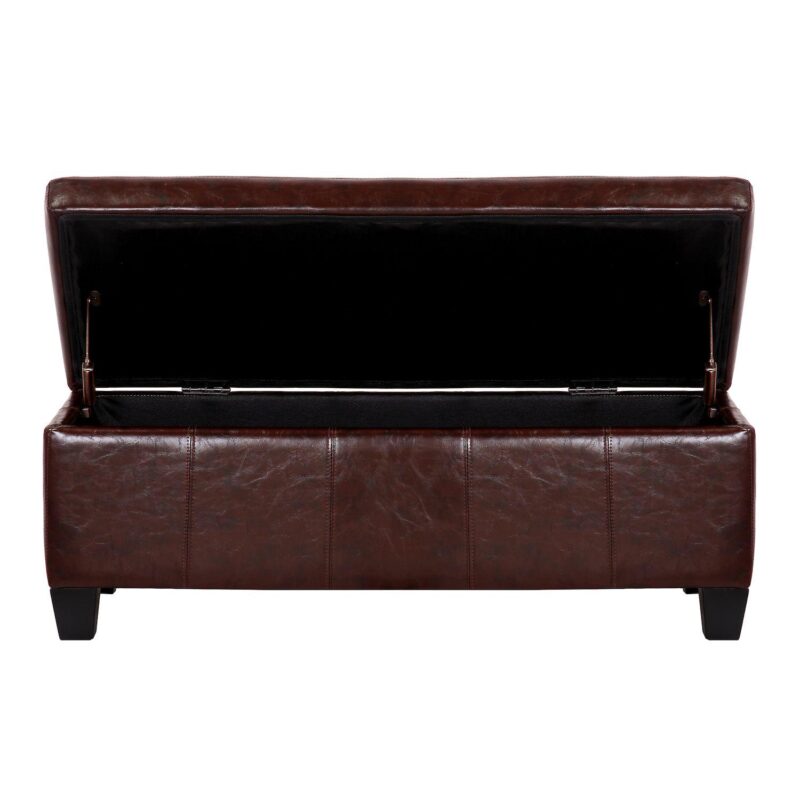 Westintrends 42  Faux Leather Storage Ottoman - Image 4