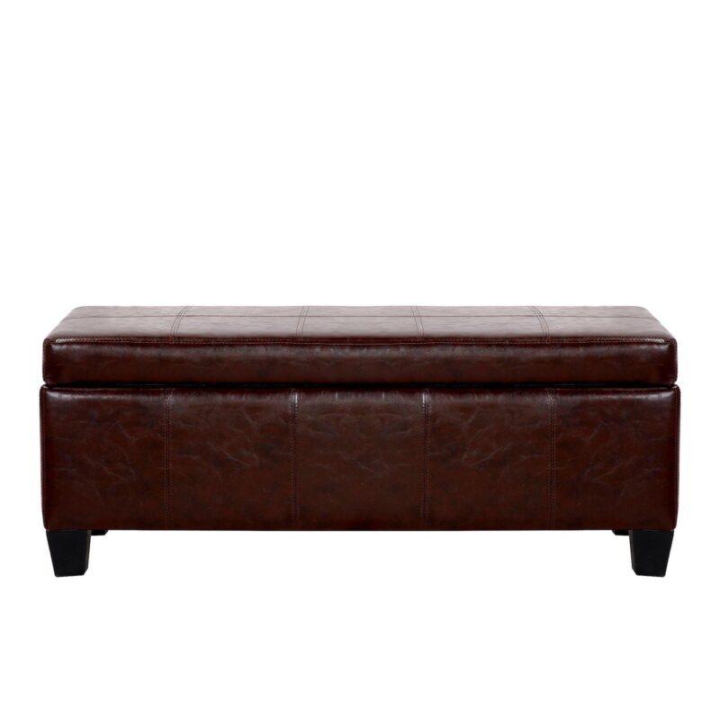 Westintrends 42  Faux Leather Storage Ottoman - Image 3