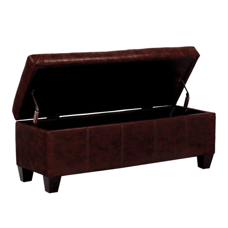 Westintrends 42  Faux Leather Storage Ottoman - Image 5