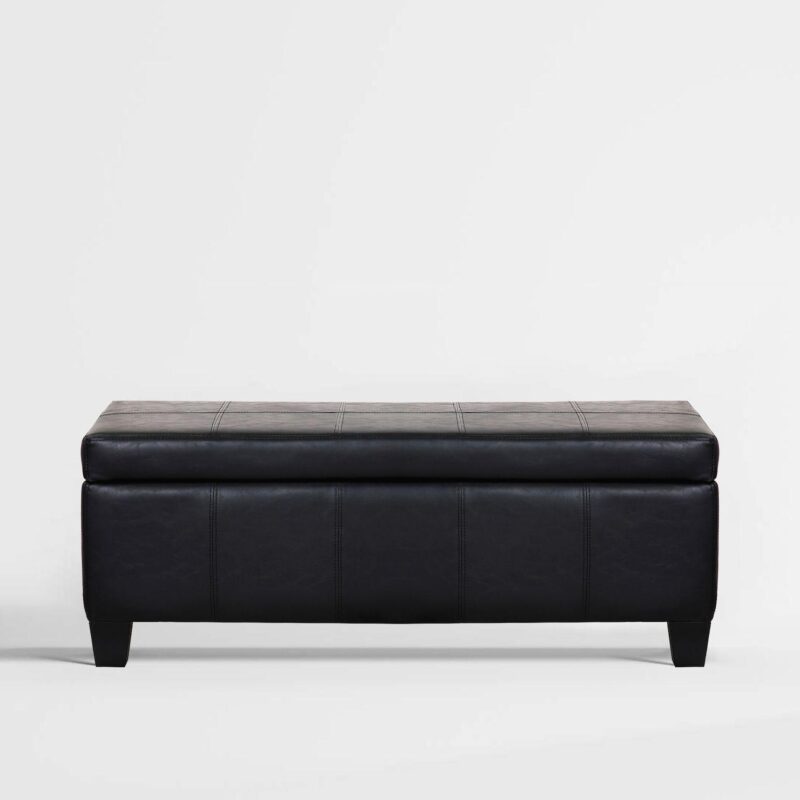 Westintrends 42  Faux Leather Storage Ottoman - Image 9