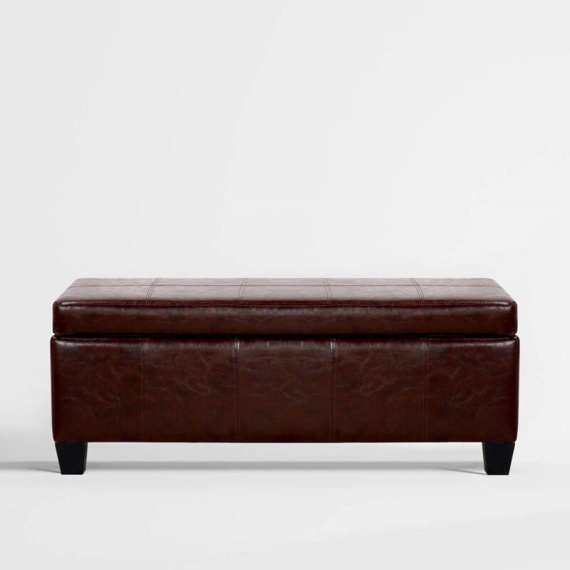 Westintrends 42  Faux Leather Storage Ottoman - Image 8