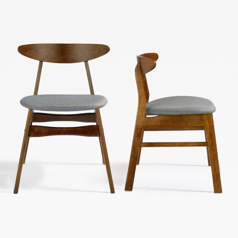 Westintrends Mid-century Modern Solid Wood Upholstered Dining Side Chair (set Of 2) - Image 6