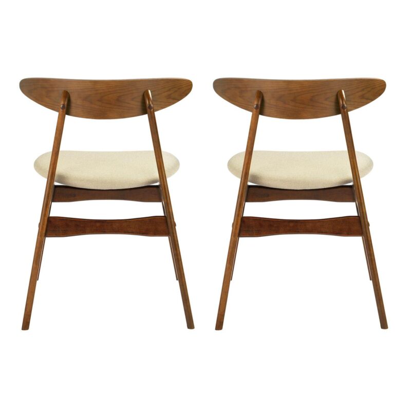 Westintrends Mid-century Modern Solid Wood Upholstered Dining Side Chair (set Of 2) - Image 5