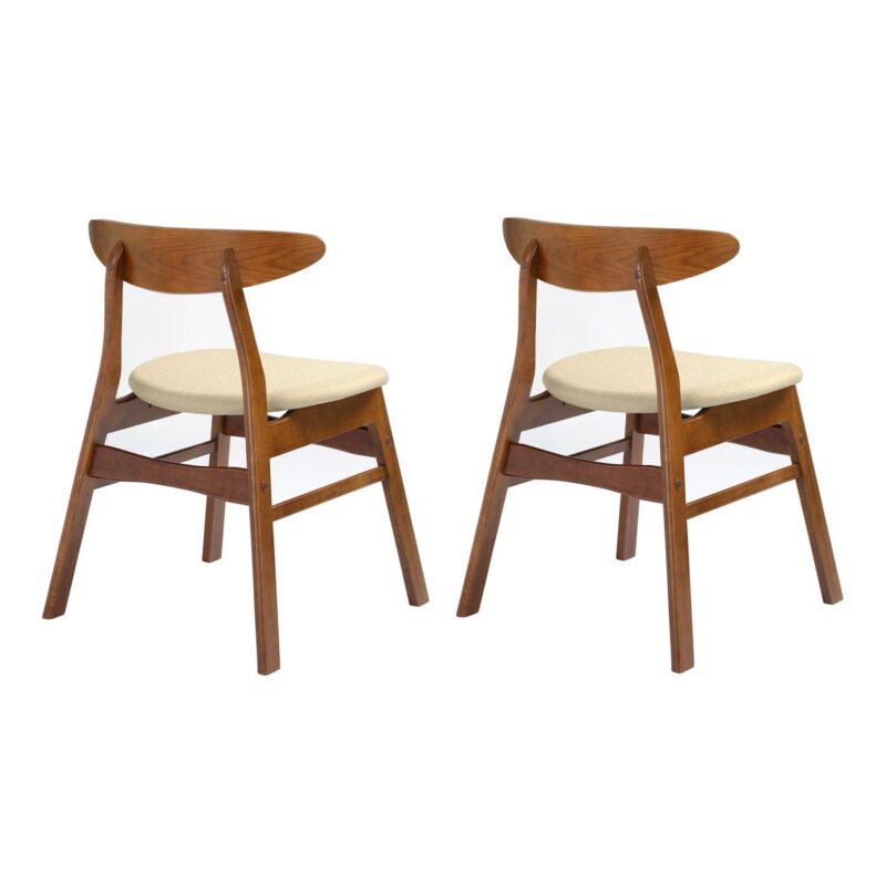 Westintrends Mid-century Modern Solid Wood Upholstered Dining Side Chair (set Of 2) - Image 4