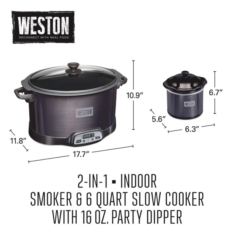Weston 2-in-1 Indoor Smoker and 6 Qt. Slow Cooker with Party Dipper - Image 8