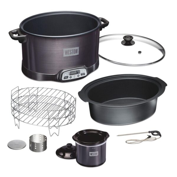 Weston 2-in-1 Indoor Smoker and 6 Qt. Slow Cooker with Party Dipper