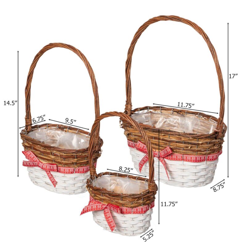 Wickerwise Set of 3 Rattan Woven Baskets with Handle and Plastic Lining, Sturdy and Stylish - Image 4