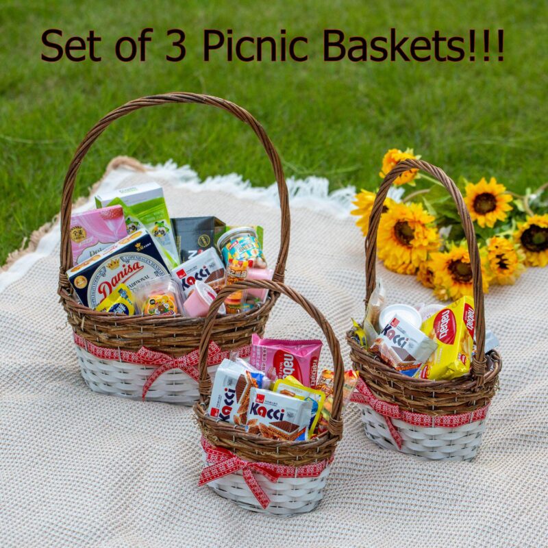 Wickerwise Set of 3 Rattan Woven Baskets with Handle and Plastic Lining, Sturdy and Stylish - Image 2
