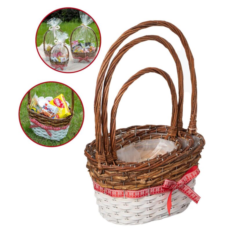 Wickerwise Set of 3 Rattan Woven Baskets with Handle and Plastic Lining, Sturdy and Stylish - Image 5