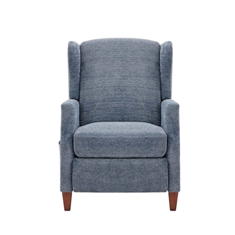 Wingback Fabric Push Back Recliner With Rivet Detailing, Single Sofa Chair With Side Pocket - Image 7