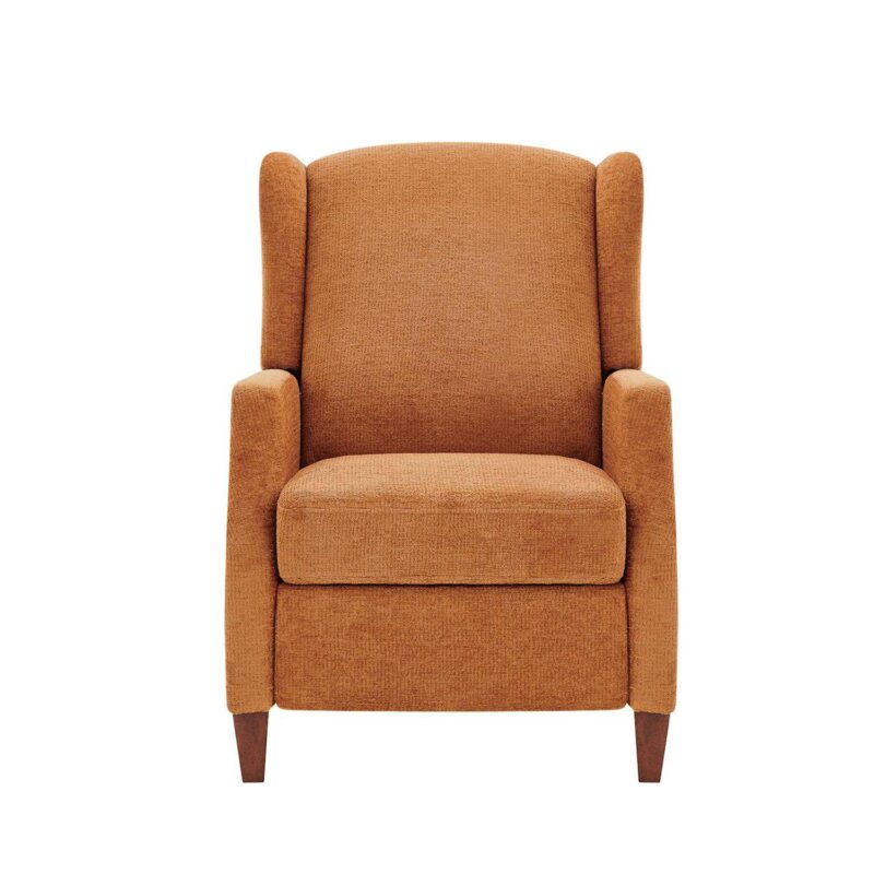 Wingback Fabric Push Back Recliner With Rivet Detailing, Single Sofa Chair With Side Pocket - Image 3