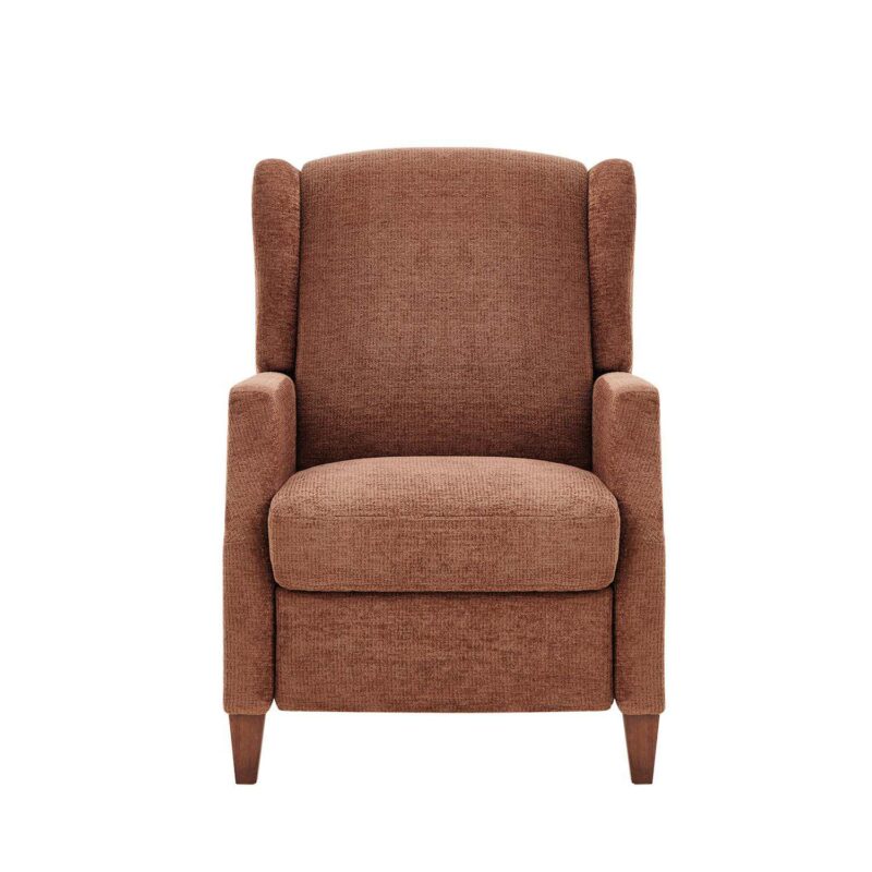 Wingback Fabric Push Back Recliner With Rivet Detailing, Single Sofa Chair With Side Pocket - Image 5