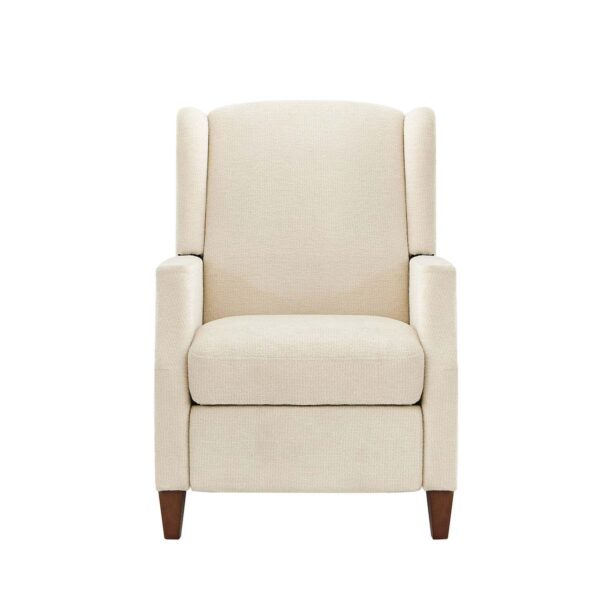 Wingback Fabric Push Back Recliner With Rivet Detailing, Single Sofa Chair With Side Pocket