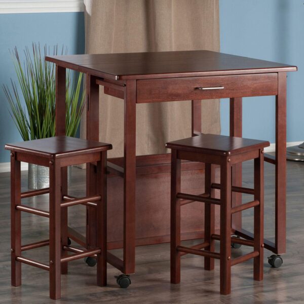 Winsome Fremont Space Saver Bar Table and Counter Stool 3-piece Set