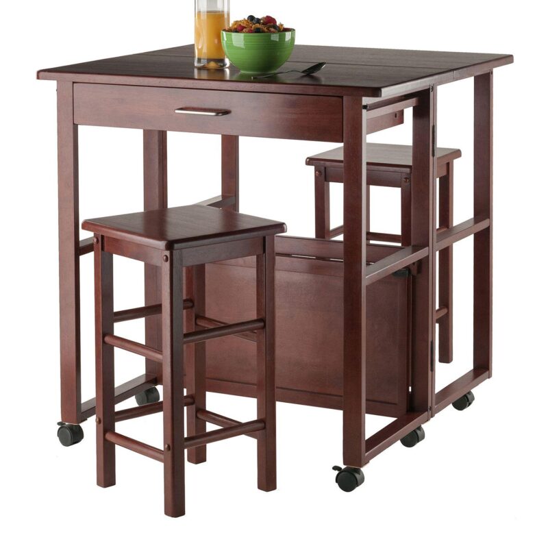 Winsome Fremont Space Saver Bar Table and Counter Stool 3-piece Set - Image 4