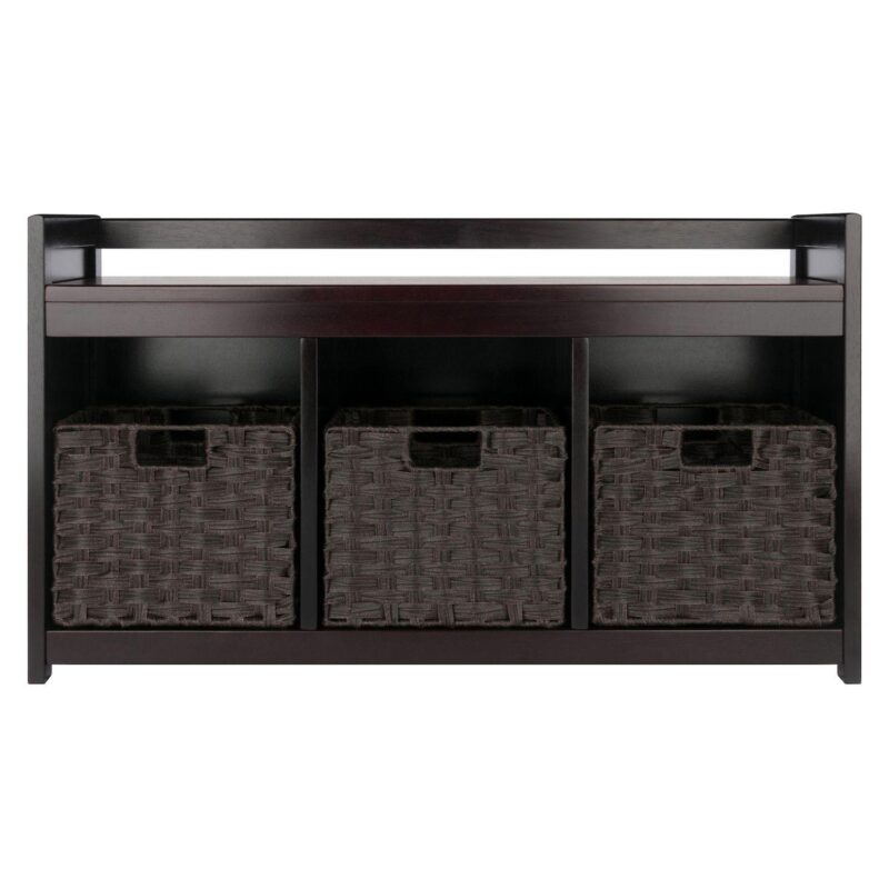 Winsome Wood Addison 4-piece Storage Bench and 3 Baskets Set - Image 2