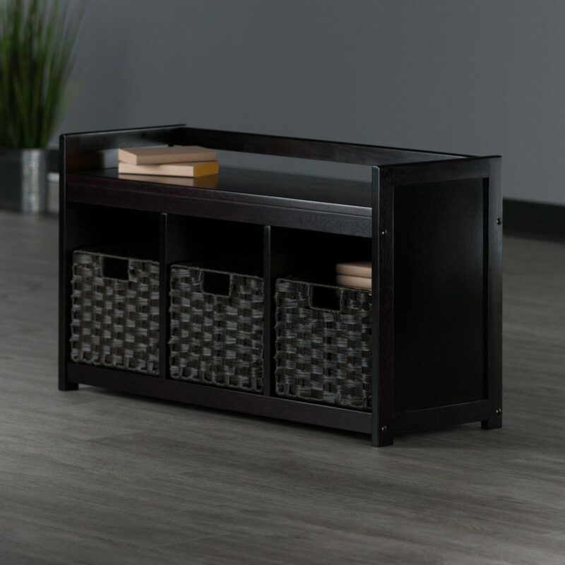 Winsome Wood Addison 4-piece Storage Bench and 3 Baskets Set - Image 9