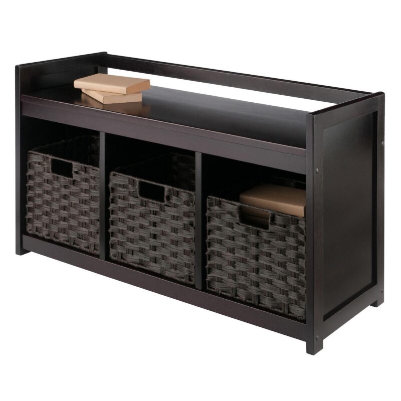 Winsome Wood Addison 4-piece Storage Bench and 3 Baskets Set - Image 8